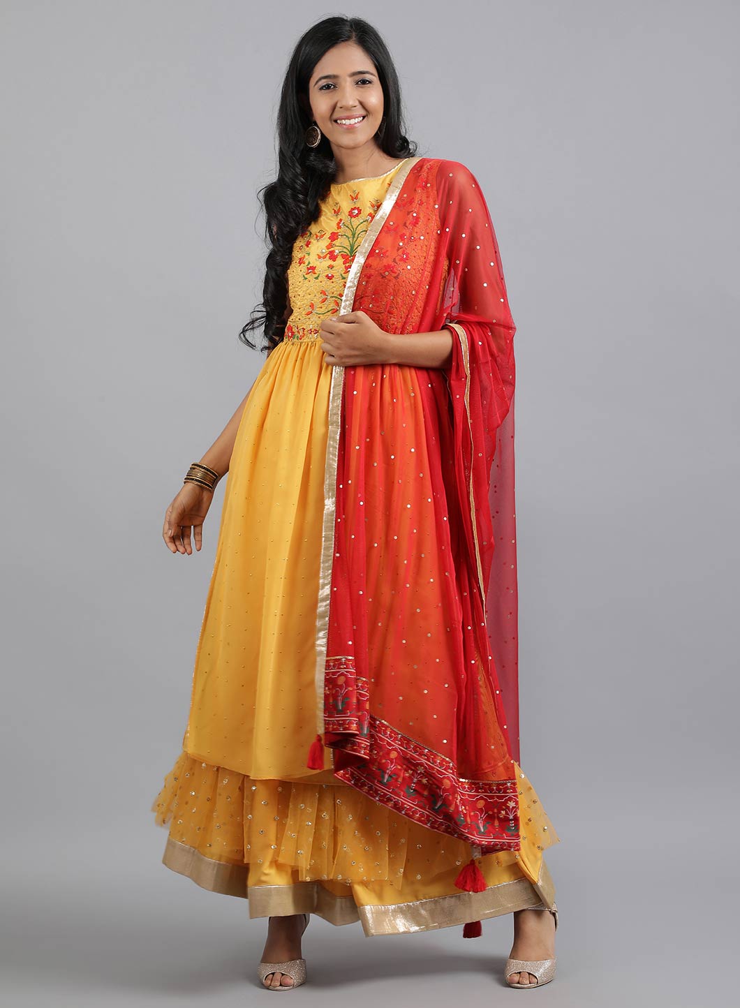 Red Solid Dupatta