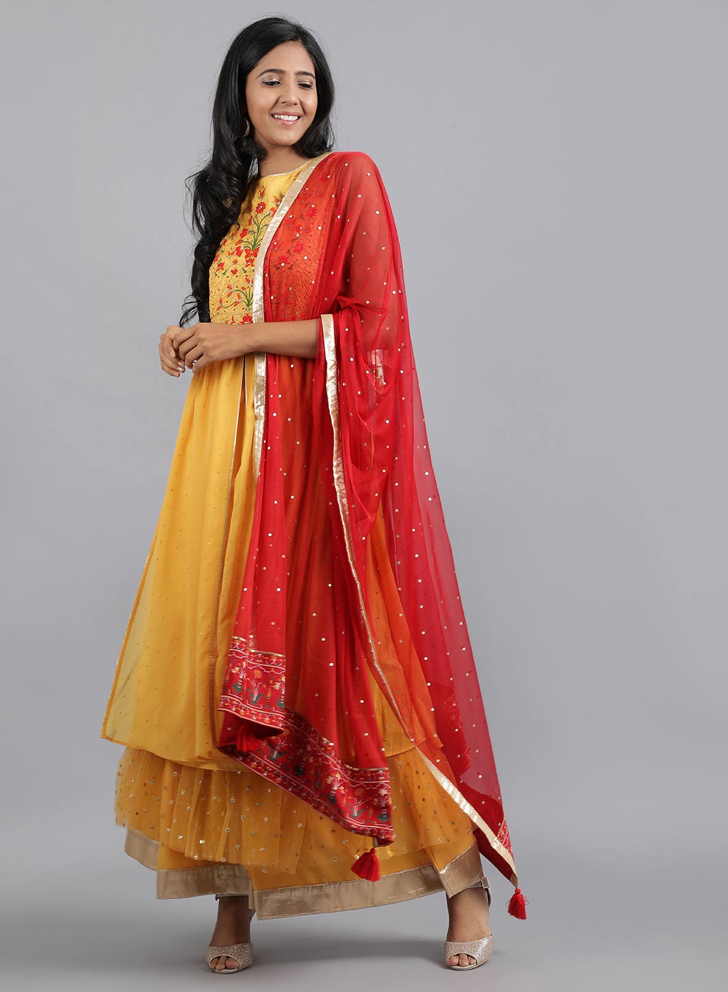 Red Solid Dupatta