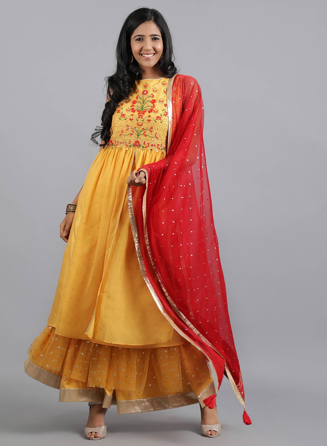 Red Solid Dupatta