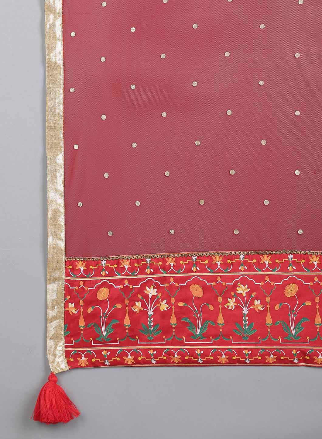 Red Solid Dupatta