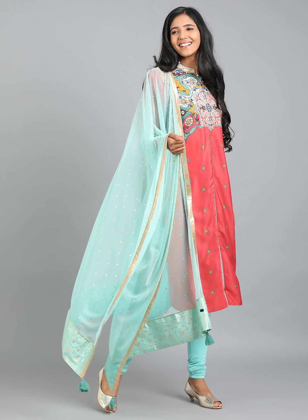 Light Green Printed Dupatta