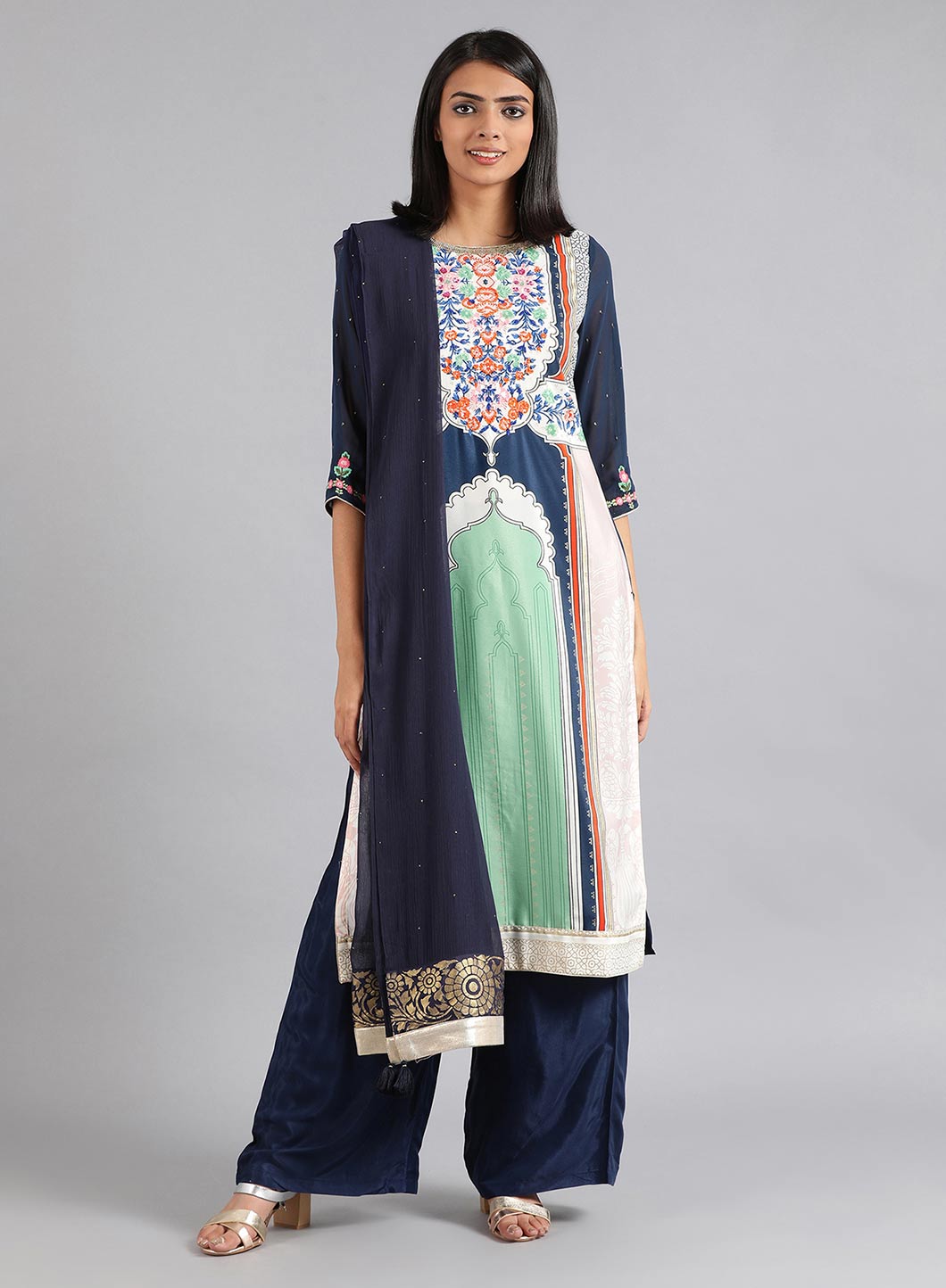 Blue Solid Dupatta