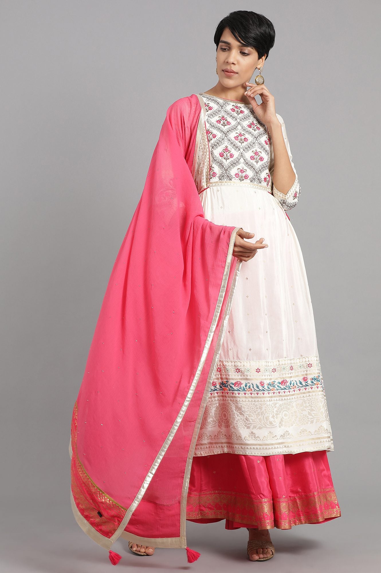 Pink Chiffon Dupatta