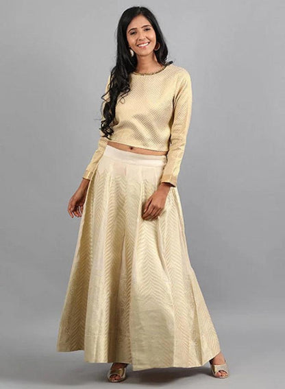 Off-White Round Neck kurta Set - wforwoman