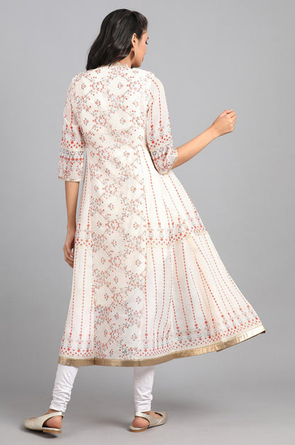 White Embellished kurta - wforwoman