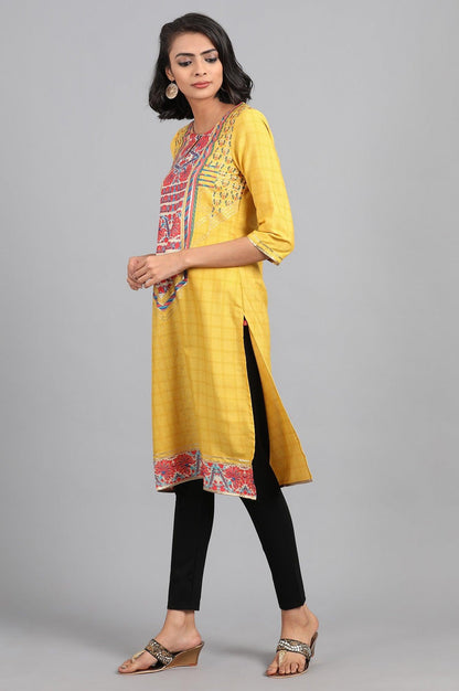 Grey Printed Round Neck kurta - wforwoman