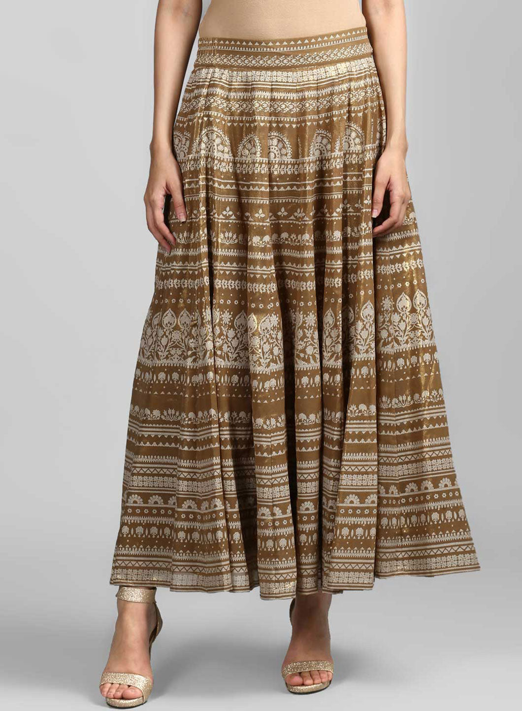 Golden Printed Skirt