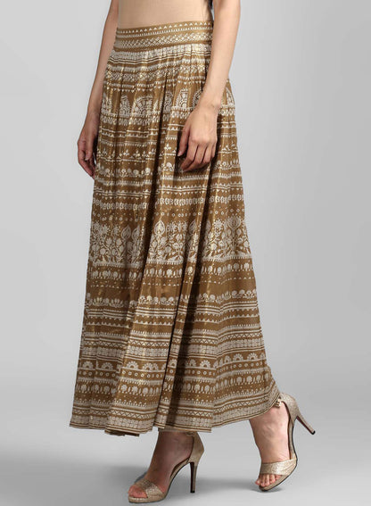 Golden Printed Skirt