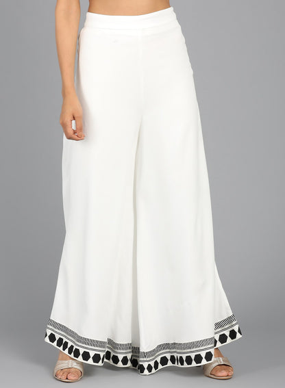 White Flared Culottes