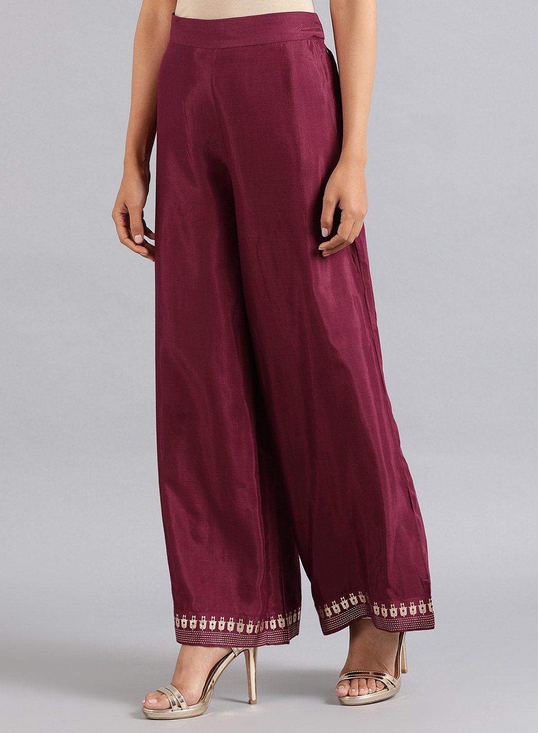 Wine Parallel Pants - wforwoman