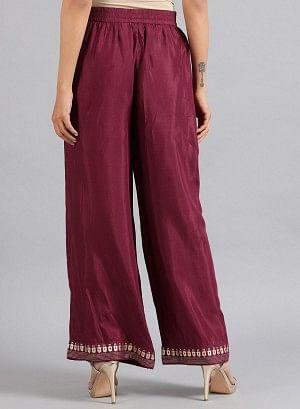 Wine Parallel Pants - wforwoman