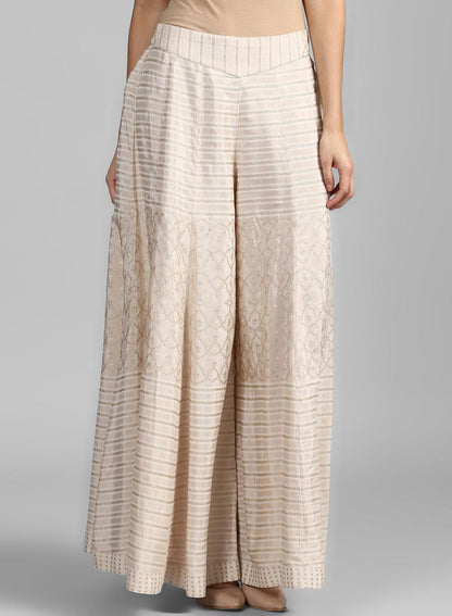 Beige Glitter Print Culottes