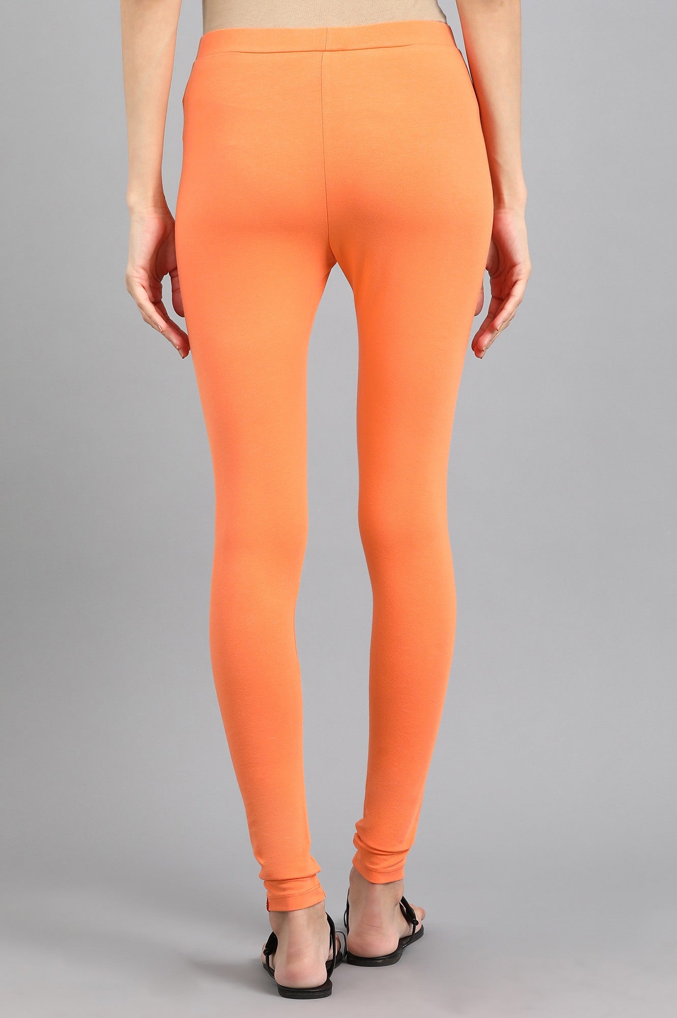 Orange Solid Tights