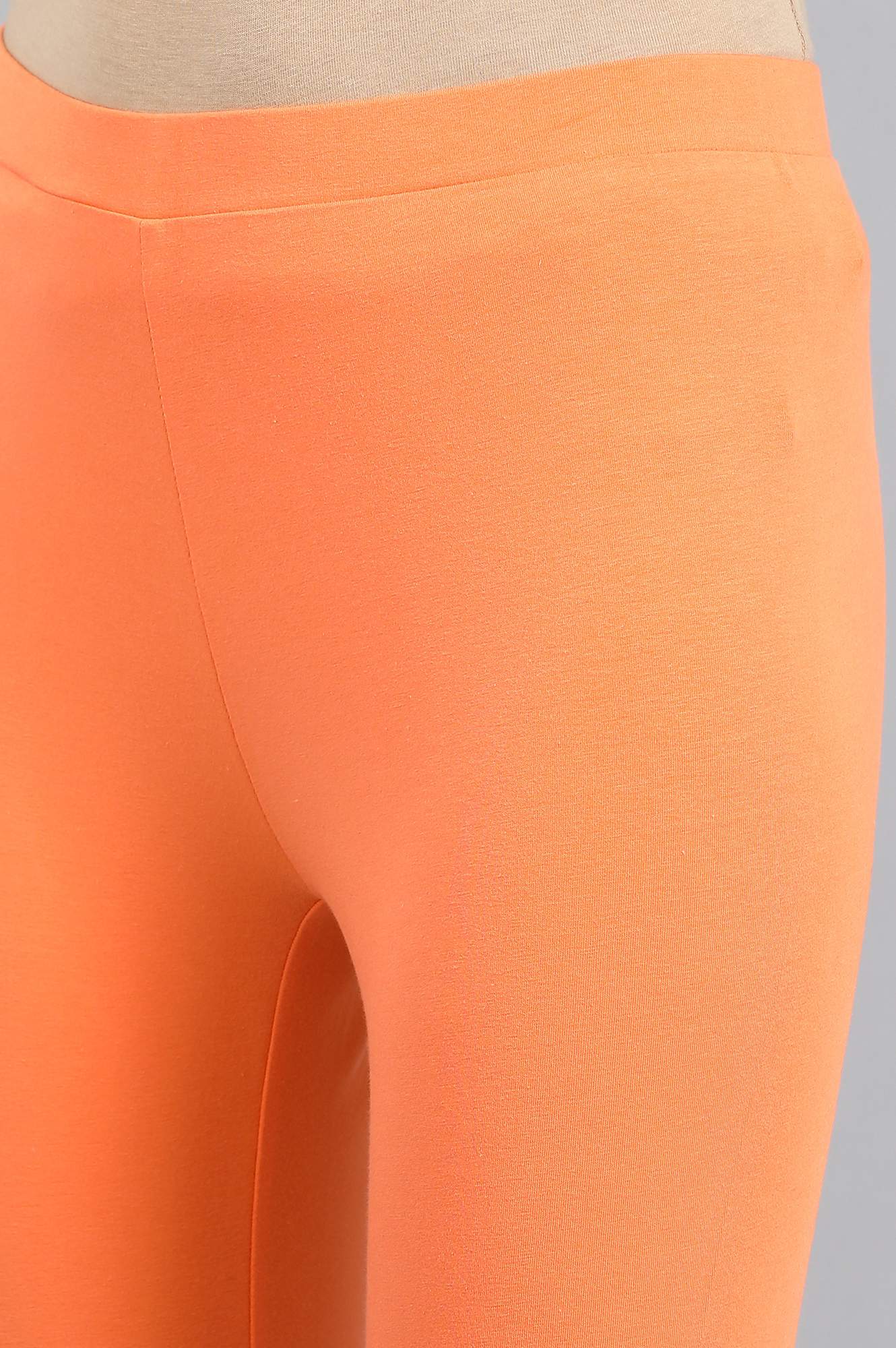 Orange Solid Tights