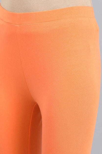 Orange Solid Tights