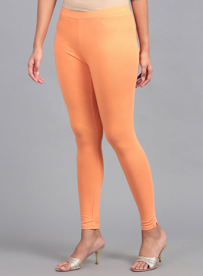 Orange Solid Tights