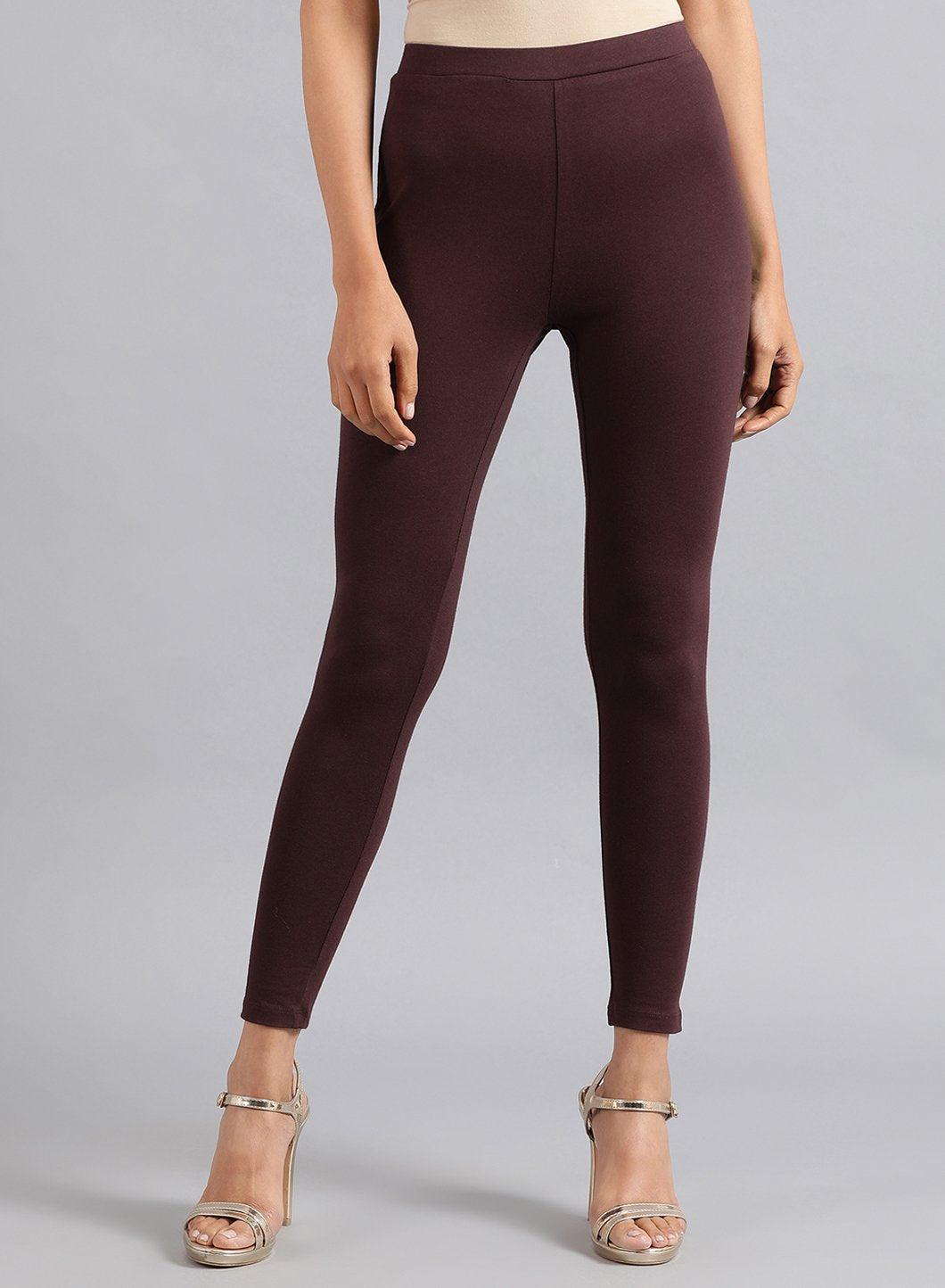 Wine Solid Tights