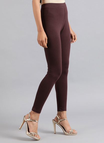 Wine Solid Tights