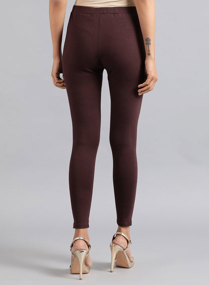 Wine Solid Tights