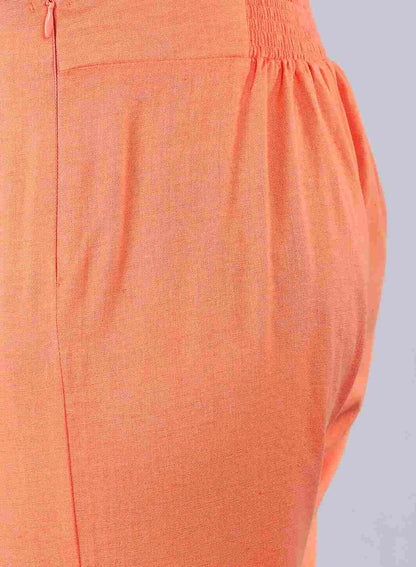 Peach Ankle-Length Trousers - wforwoman