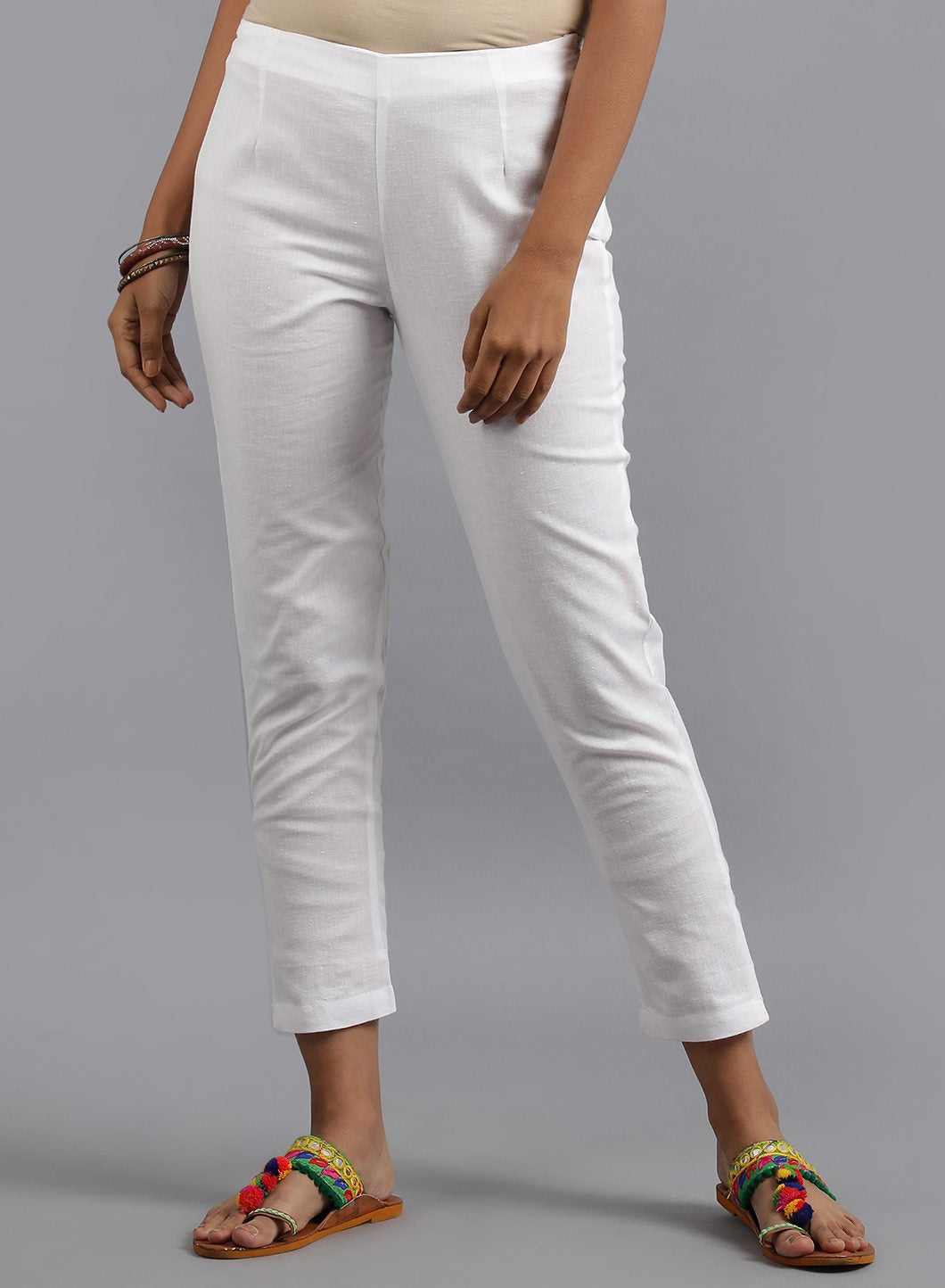 White Slim Fit Pants