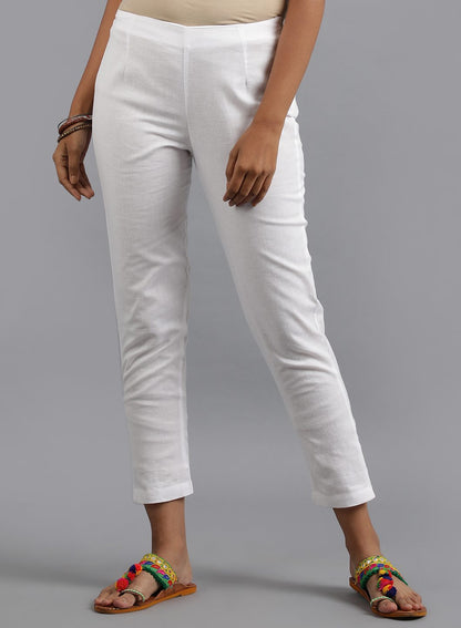 White Slim Fit Pants