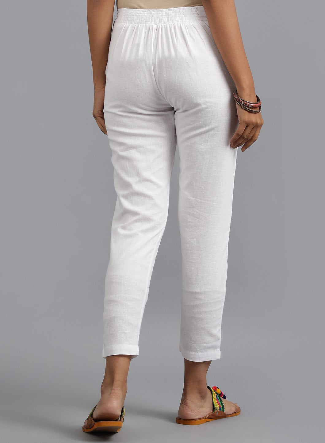 White Slim Fit Pants