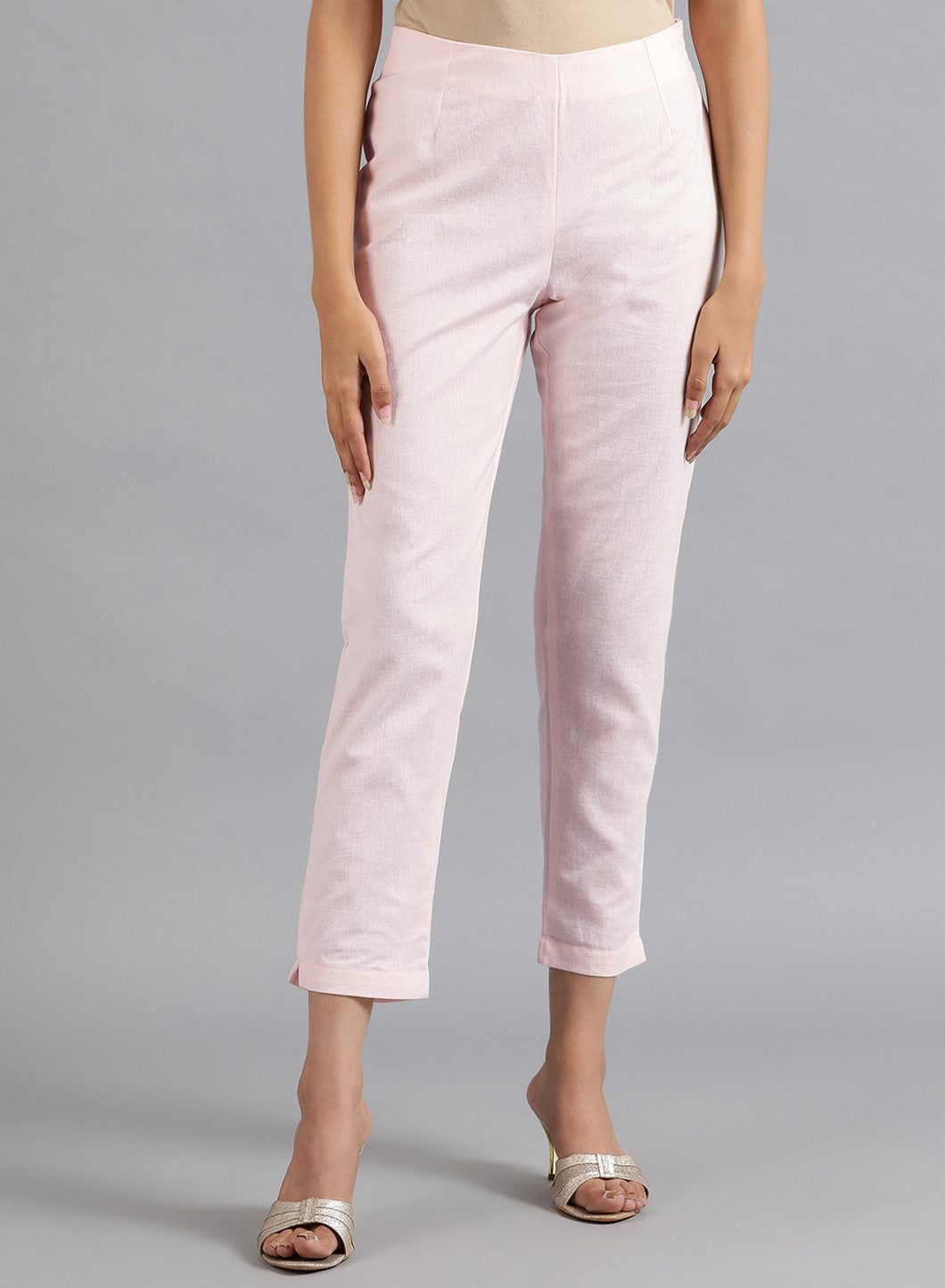 Pink Solid Pants