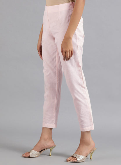 Pink Solid Pants