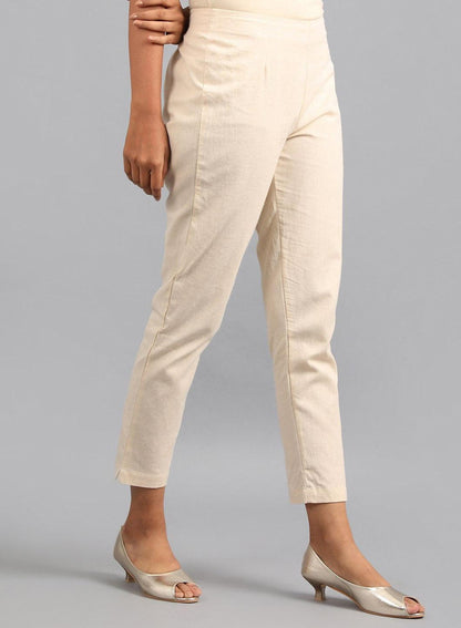 Beige Ankle Length Trouser - wforwoman