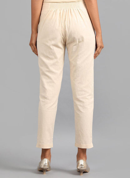 Beige Ankle Length Trouser - wforwoman