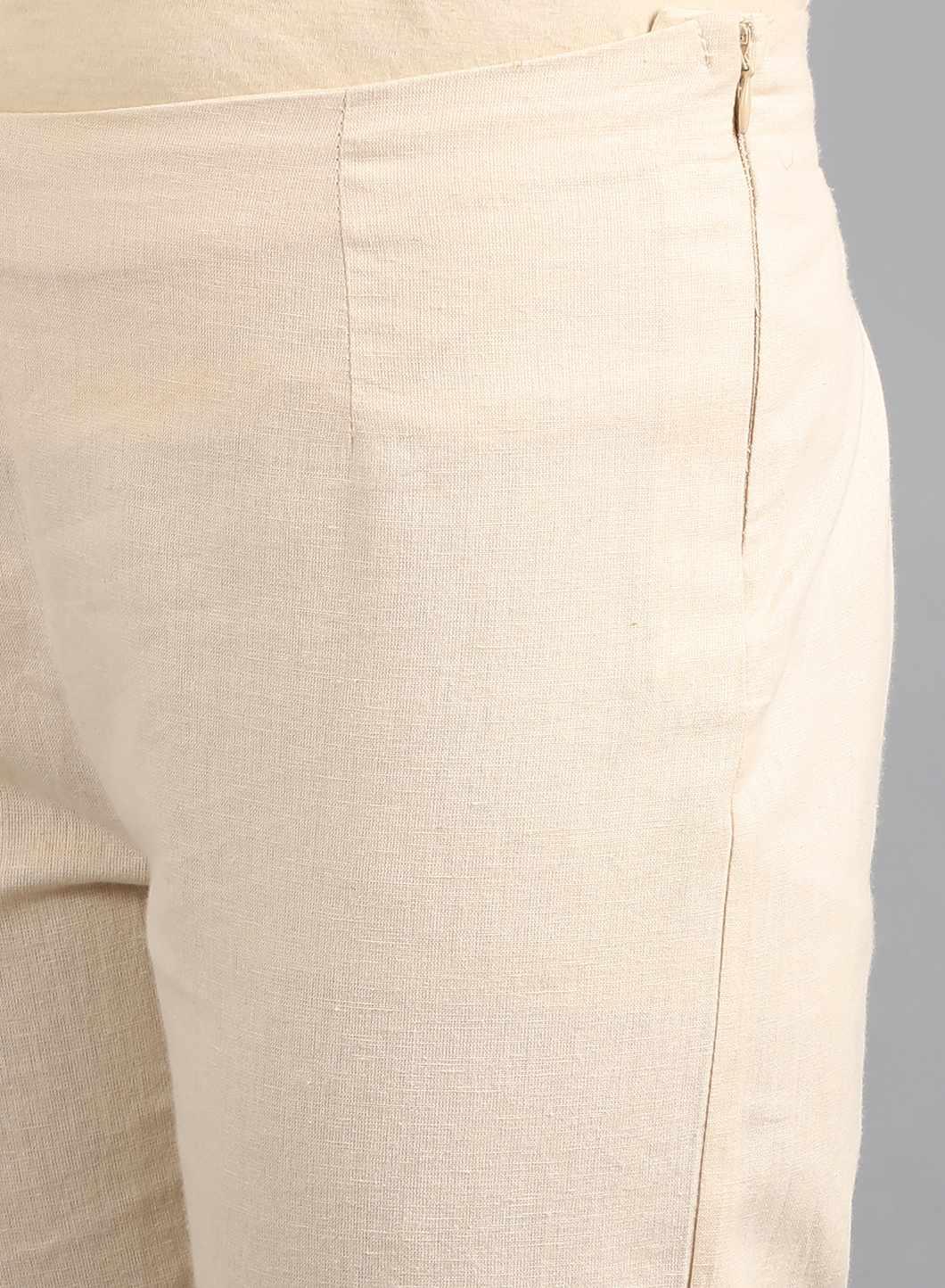 Beige Ankle Length Trouser - wforwoman