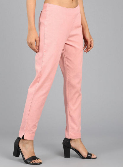 Pink Ankle-Length Trousers - wforwoman