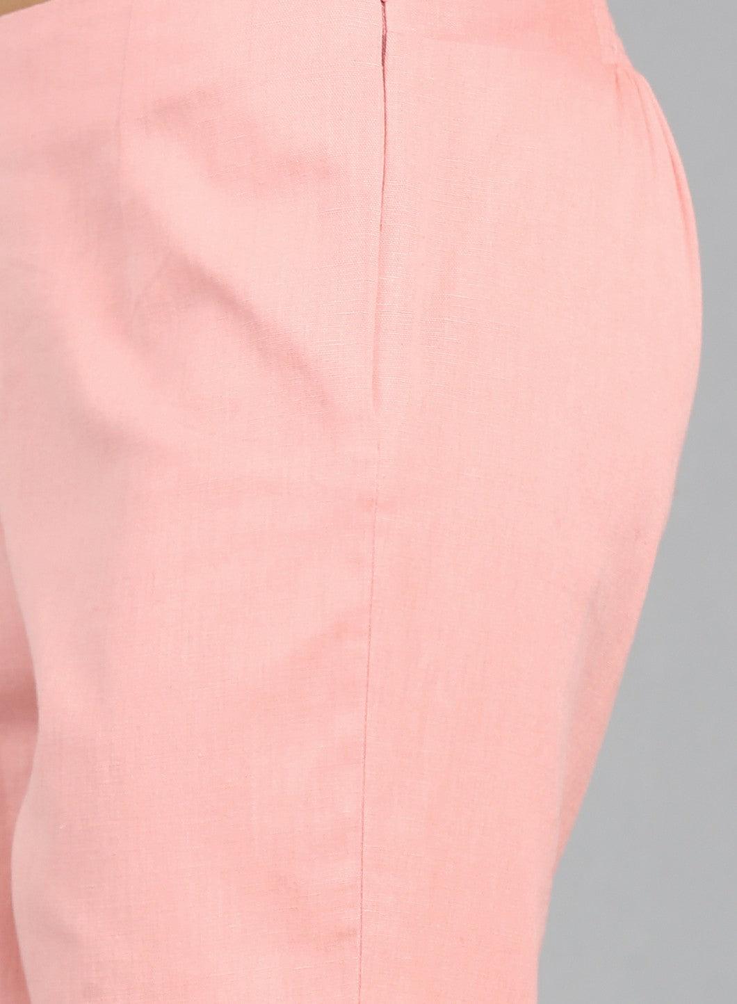 Pink Ankle-Length Trousers - wforwoman