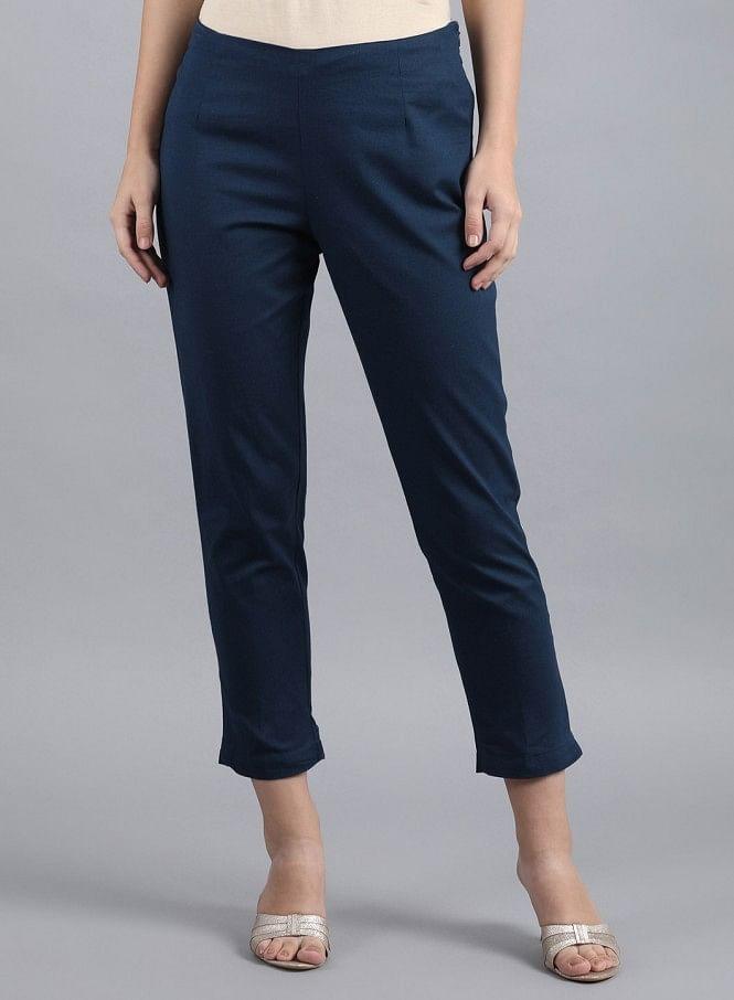 Blue Ankle Length Trouser - wforwoman