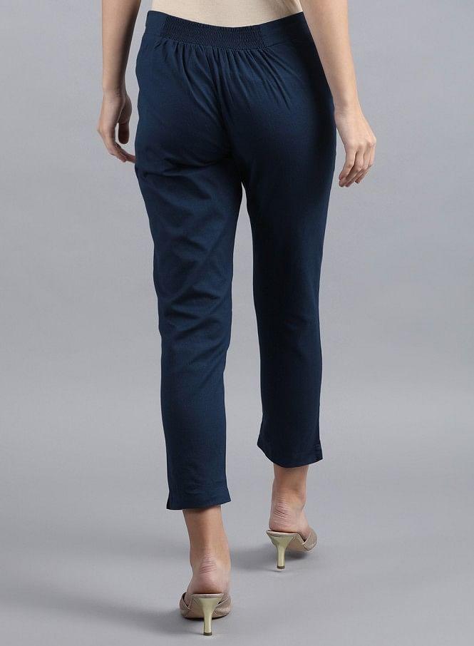 Blue Ankle Length Trouser - wforwoman