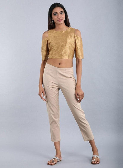 Beige Ankle-Length Trousers - wforwoman