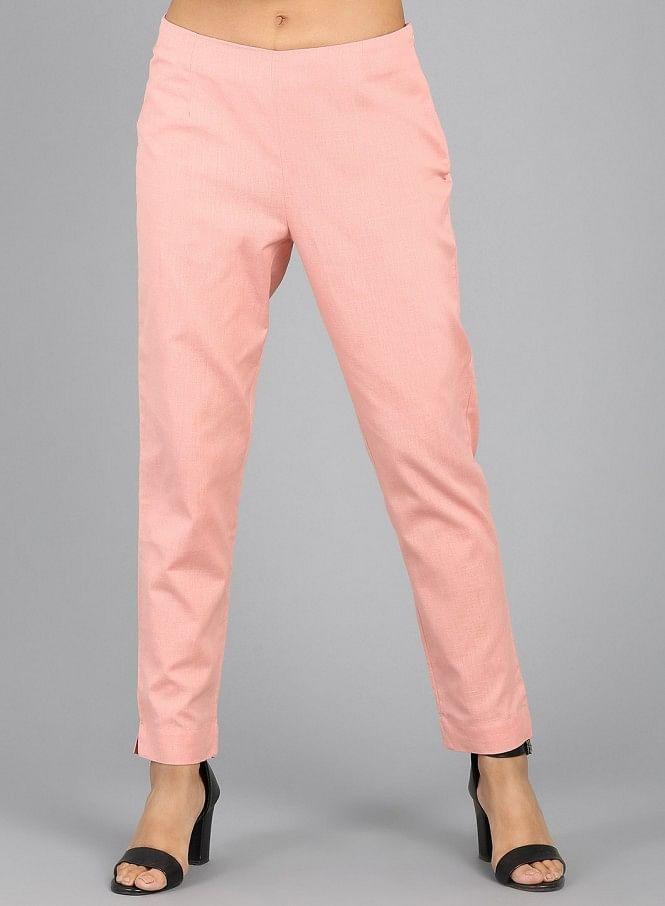 Pink Ankle-Length Trousers - wforwoman