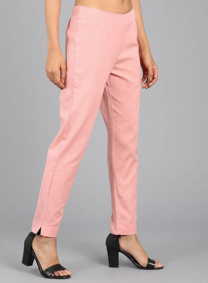 Pink Ankle-Length Trousers - wforwoman