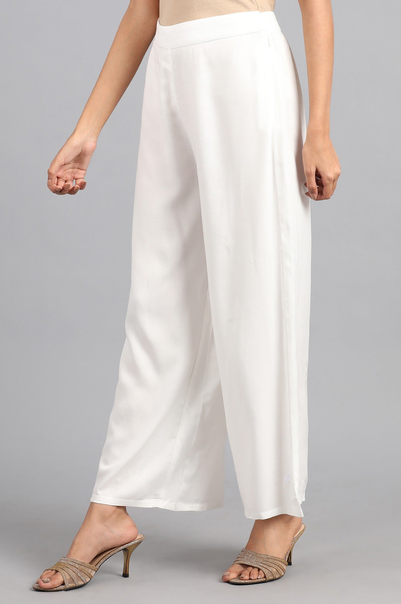 Buy White Parallel Pants @ 1299 | W for woman – wforwoman