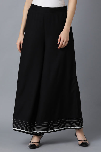 Black Solid Culottes