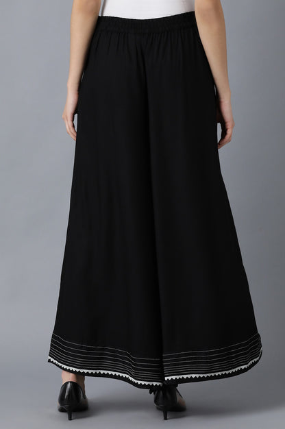 Black Solid Culottes