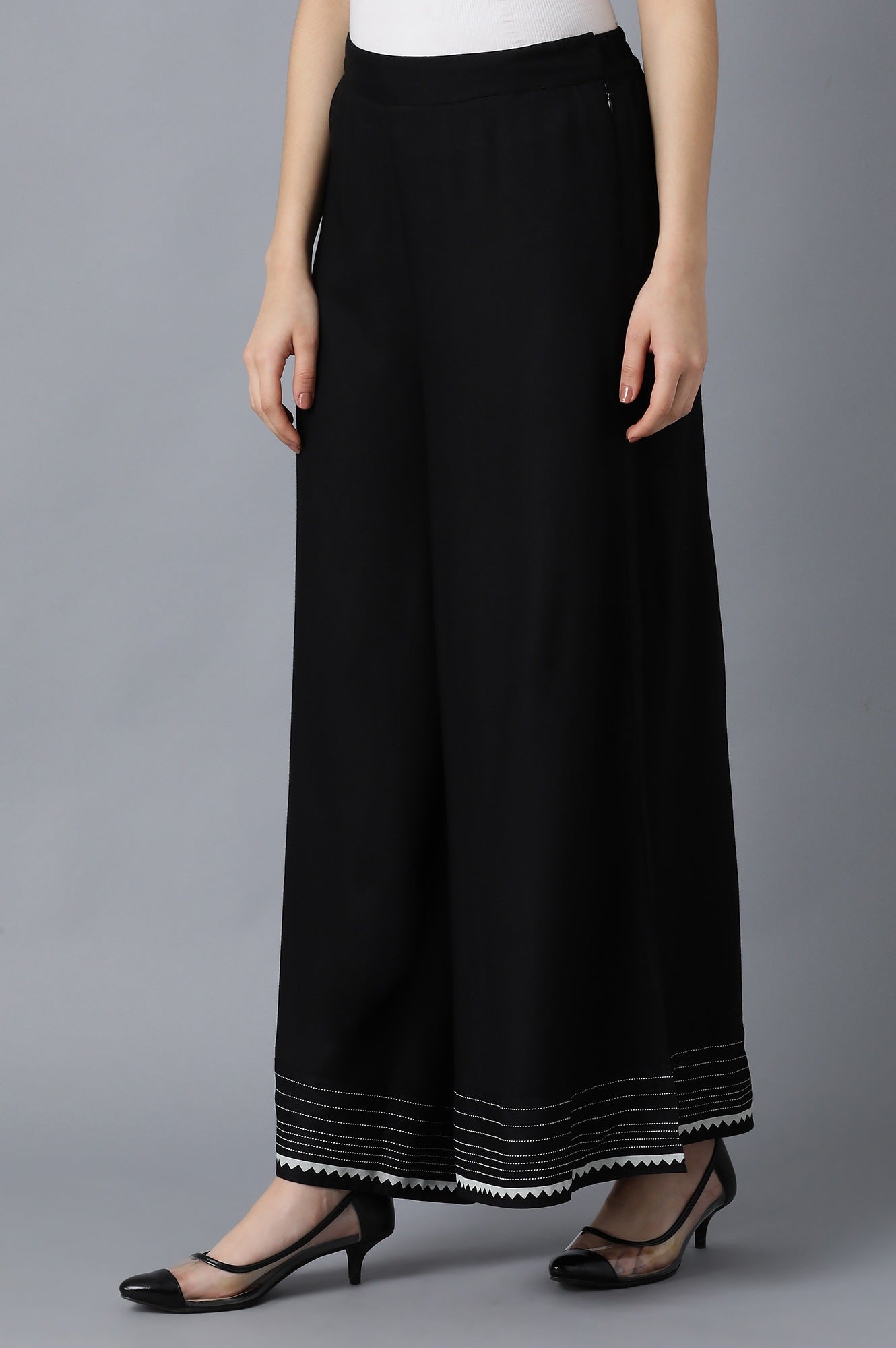 Black Solid Culottes