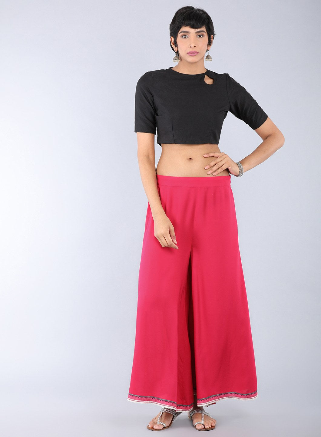 Wine Solid Culottes