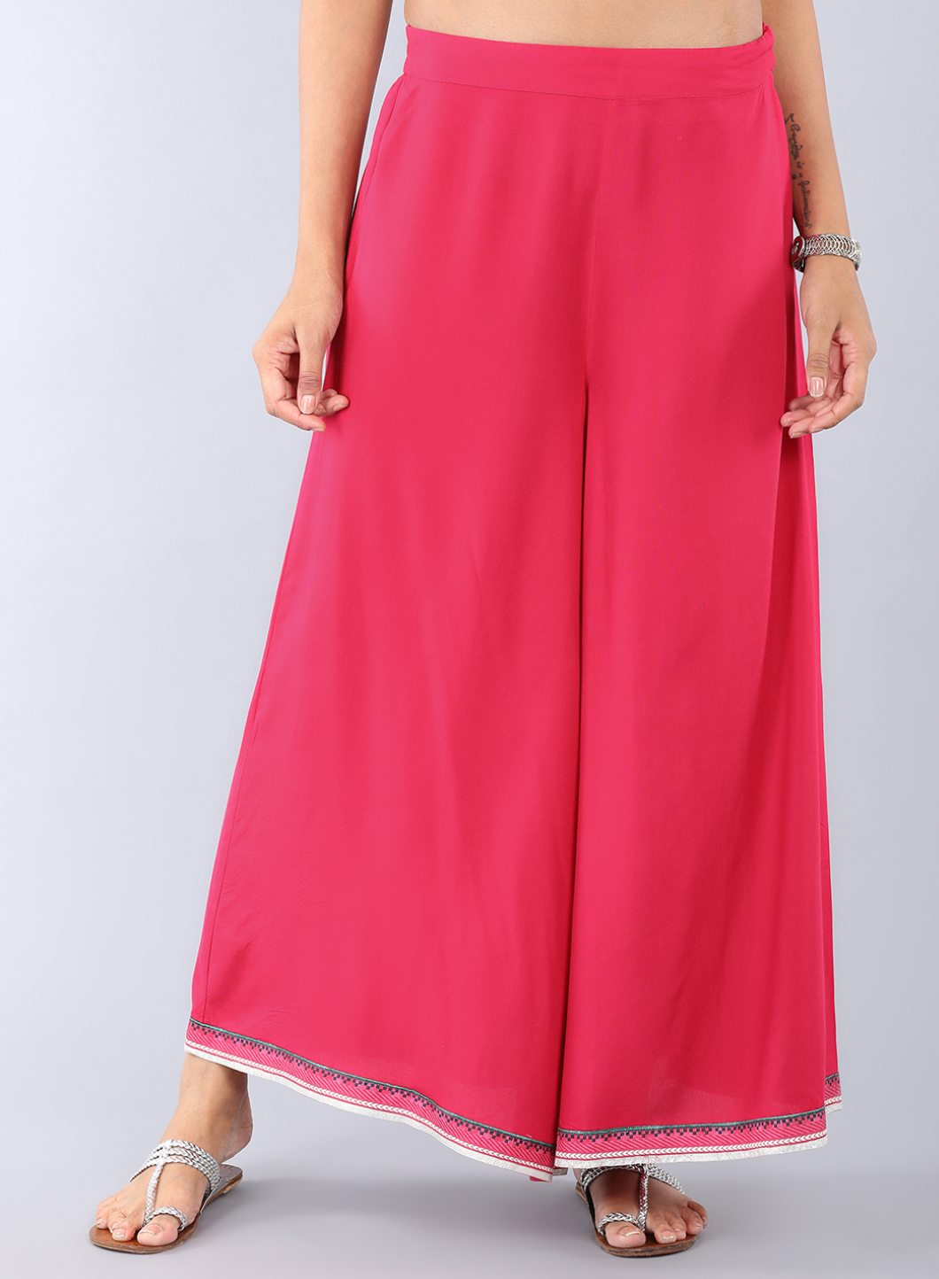 Wine Solid Culottes