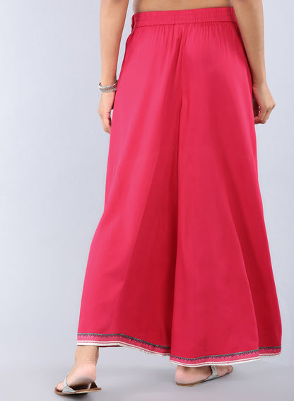 Wine Solid Culottes