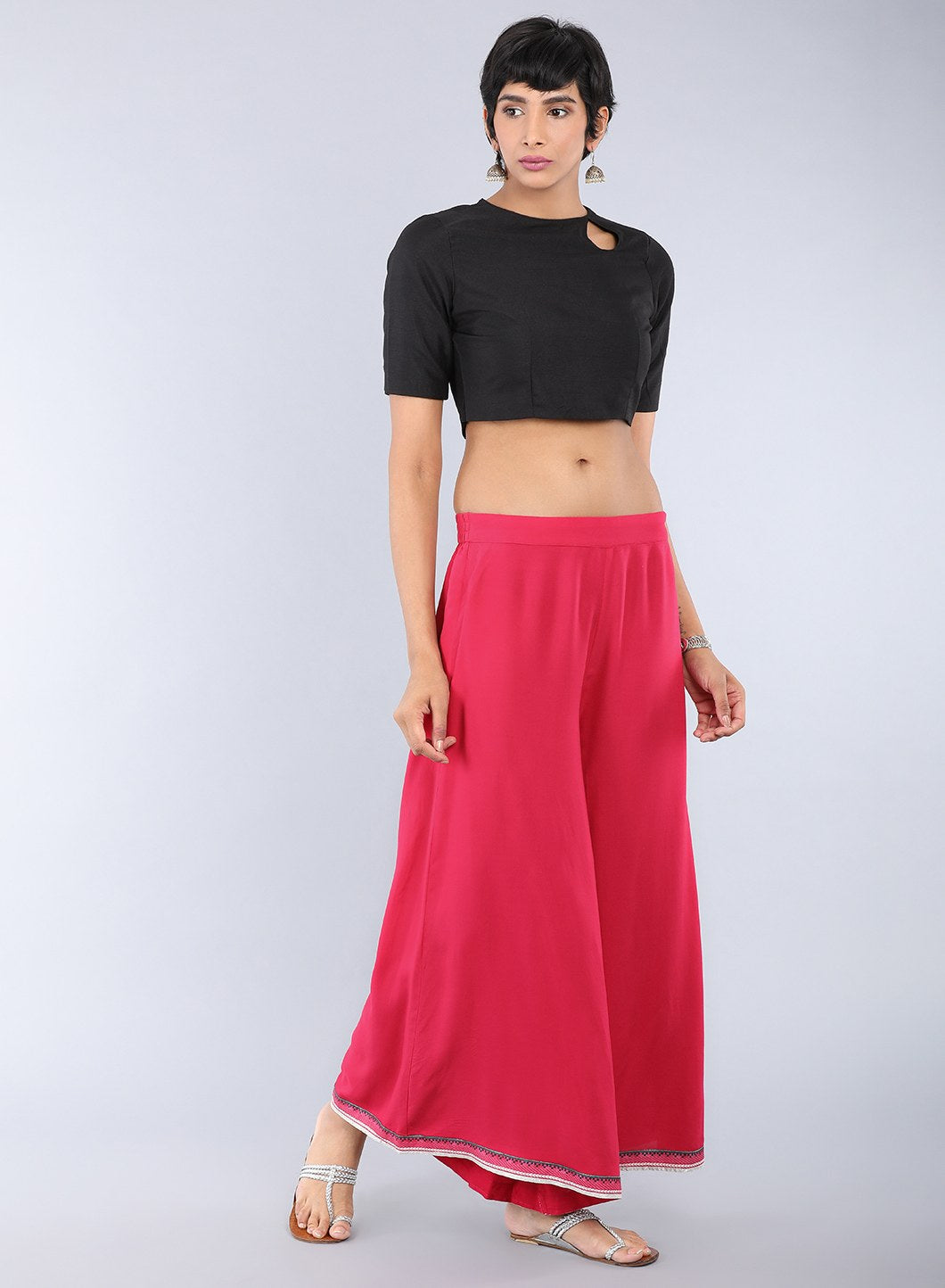 Wine Solid Culottes