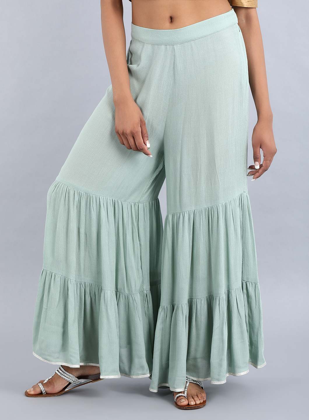 Green Tiered Pants