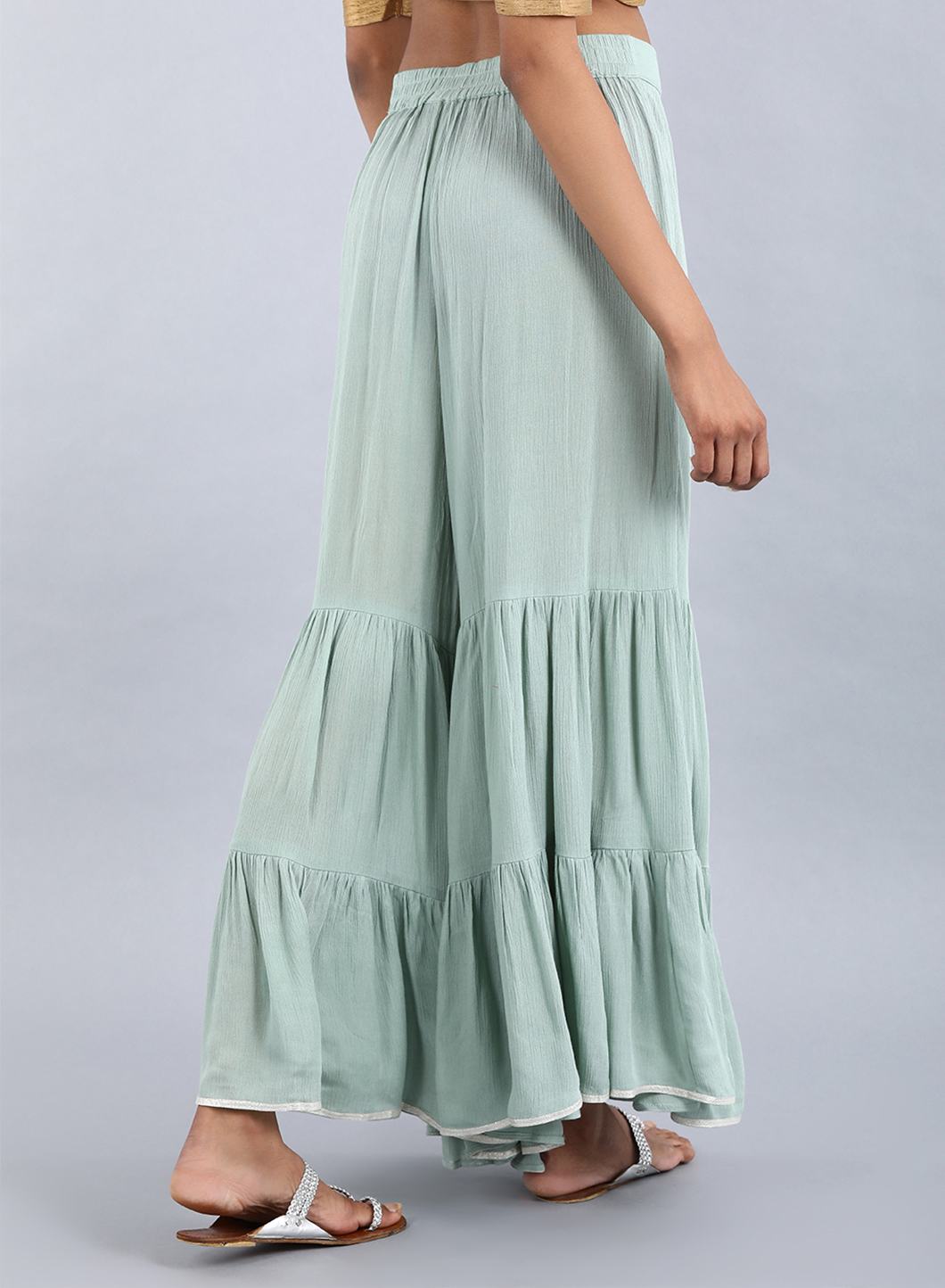 Green Tiered Pants