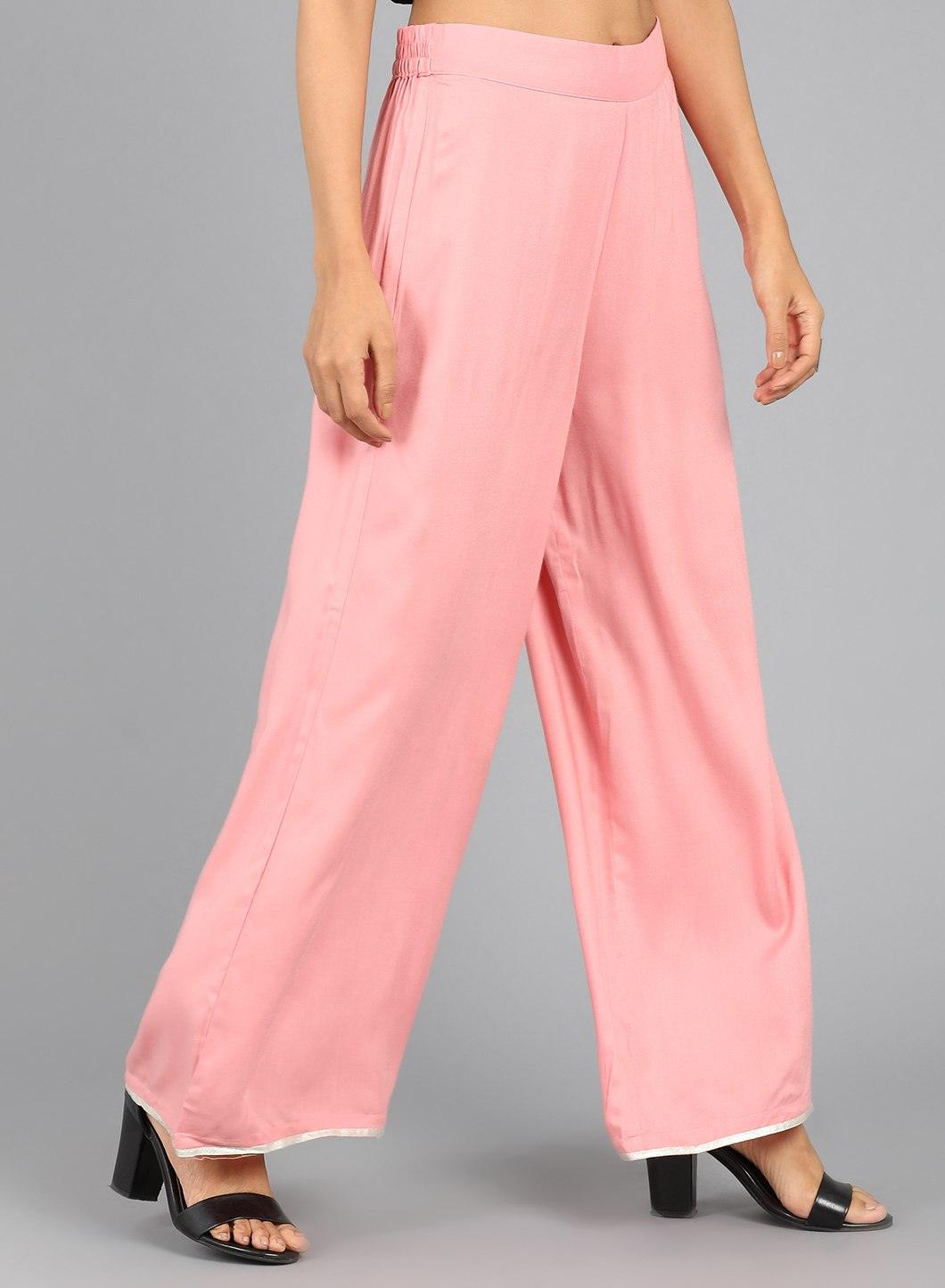 Pink Crinkled Pants - wforwoman